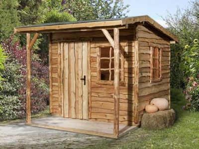 242 x 174cm  Gartenhaus 820 Gr. 1, natur, VD/T 100 cm, Einzeltür, Einzelfenster