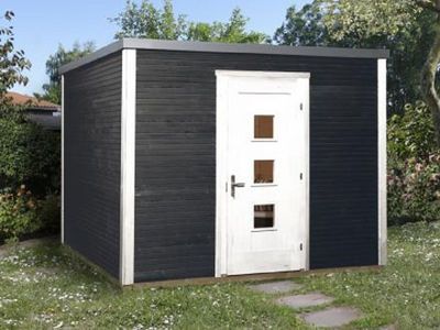 250 x 250cm  Gartenhaus        Line 413 Gr.1, anthrazit, 45 mm, Einzeltür