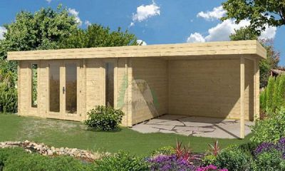 Pultdachhaus ORIENTAL 5 - SD-300 40mm 470x320cm Gartenhaus