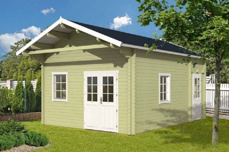 Gartenhaus mit Isolierverglasung Oelland C 70mm 440x595cm mit Schlafboden