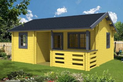 Gartenhaus mit Isolierverglasung FALUN A 70mm 595x500cm