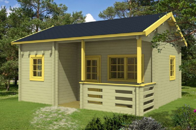 Gartenhaus mit Isolierverglasung FALUN B 70mm 595x500cm mit Schlafboden