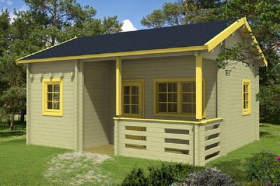 Gartenhaus mit Isolierverglasung FALUN B 70mm 595x500cm mit Schlafboden