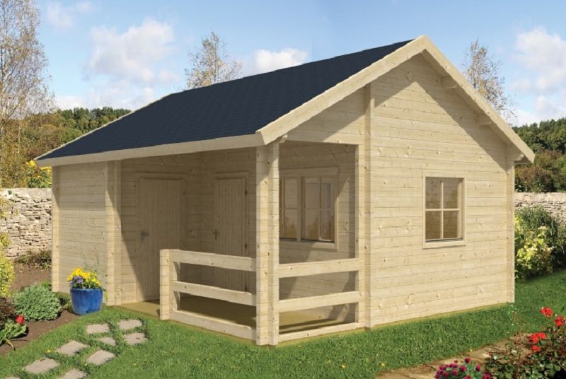 Ferienhaus ISO Blockhütte Edelweiß inkl. Boden 70mm 600 x 510 cm