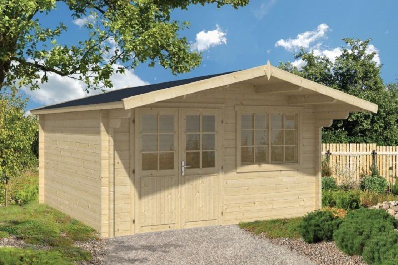 Gartenhaus Blockhütte Inge 45mm 420cm x 420cm