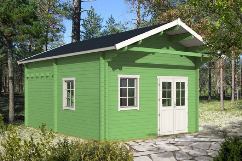 Gartenhaus mit Isolierverglasung Oelland G 70mm 440x595cm mit Schlafboden
