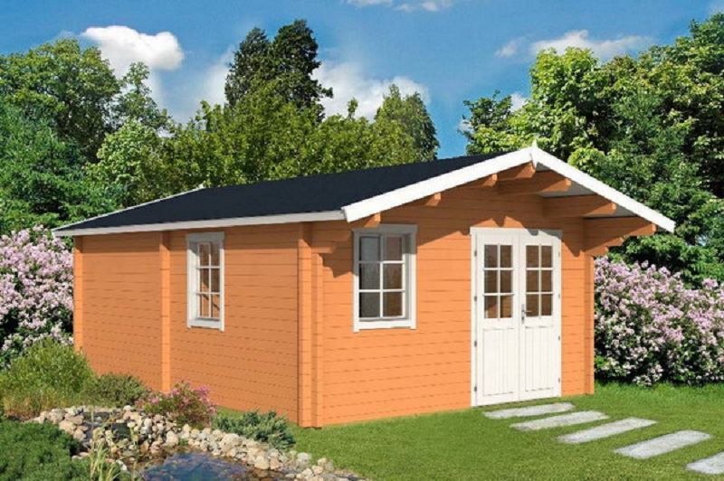 Gartenhaus mit Isolierverglasung Oelland E 70mm 440x595cm