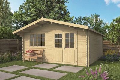 Gartenhaus Blockhütte Hendrick 45mm 500cm x 500cm