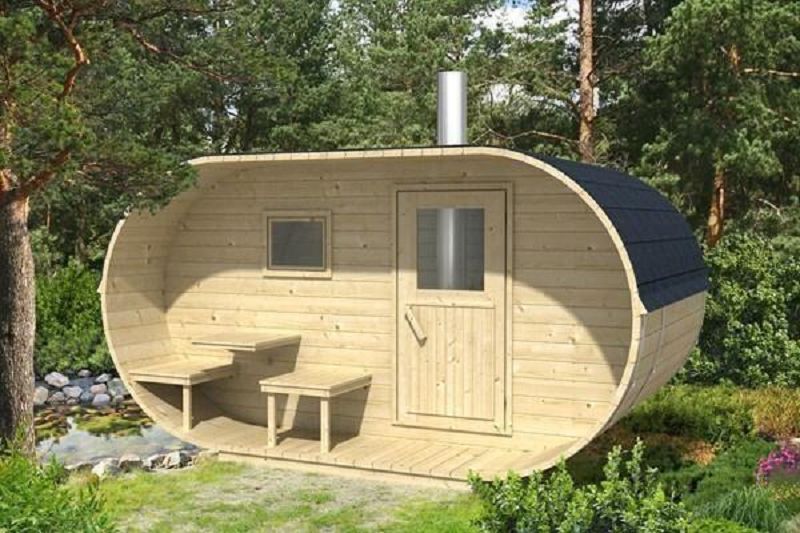 Saunafass oval 405 x 240 cm 42 mm Wandstärke