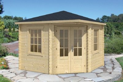 Gartenhaus Blockhütte Asmund 28mm 300cm x 300cm