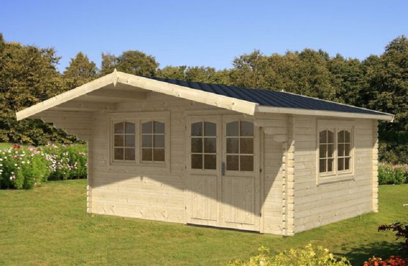 Gartenhaus mit Isolierverglasung OSLO 70mm 470x380cm Holzhaus