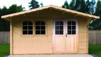 Gartenhaus mit Isolierverglasung ENZO D 70mm 500X500cm
