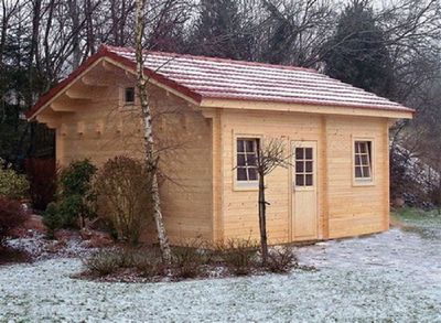 Gartenhaus mit Isolierverglasung ANDORRA 70mm 520x520cm mit Schlafboden