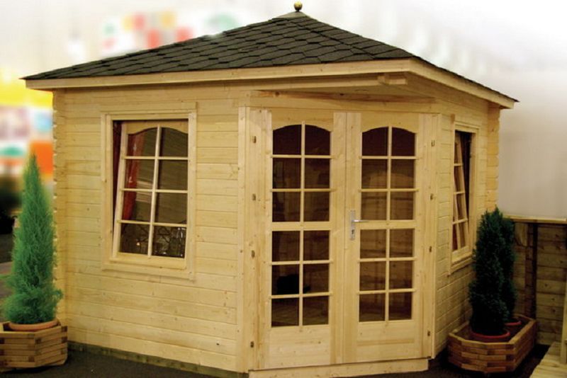 Fünfeckhaus VICTORIA B 28mm 300X300cm Gartenhaus