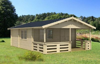 Ferienhaus mit Isolierverglasung TORMES B 70mm 530x790cm Gartenhaus
