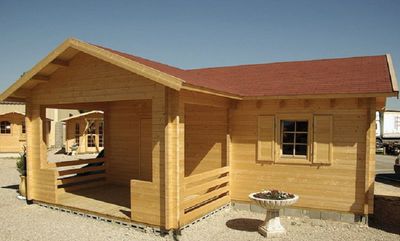 Gartenhaus mit Isolierverglasung VALENCIA A 70mm 620x770cm mit Schlafboden