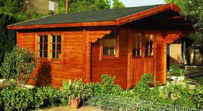Gartenhaus mit Isolierverglasung ENZO B 70mm 400X400cm