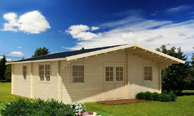 Ferienhaus mit Isolierverglasung PALMA 70mm 720x720cm Gartenhaus