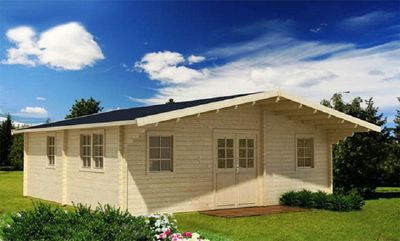 Ferienhaus mit Isolierverglasung PALMA 70mm 720x720cm Gartenhaus