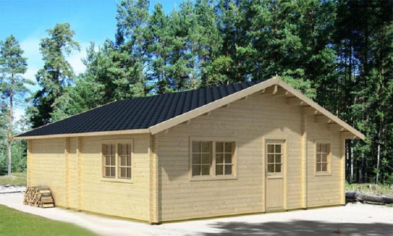 Ferienhaus mit Isolierverglasung TIPO 70mm 740x740cm Gartenhaus