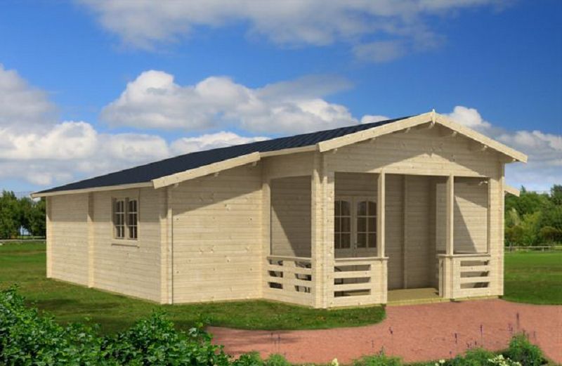 Ferienhaus mit Isolierverglasung RUSIA 70mm 892x1004cm Gartenhaus
