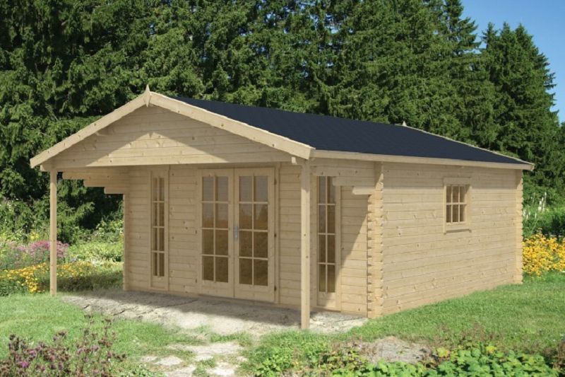 Gartenhaus Blockhütte Emiel 45mm 500cm x 500cm