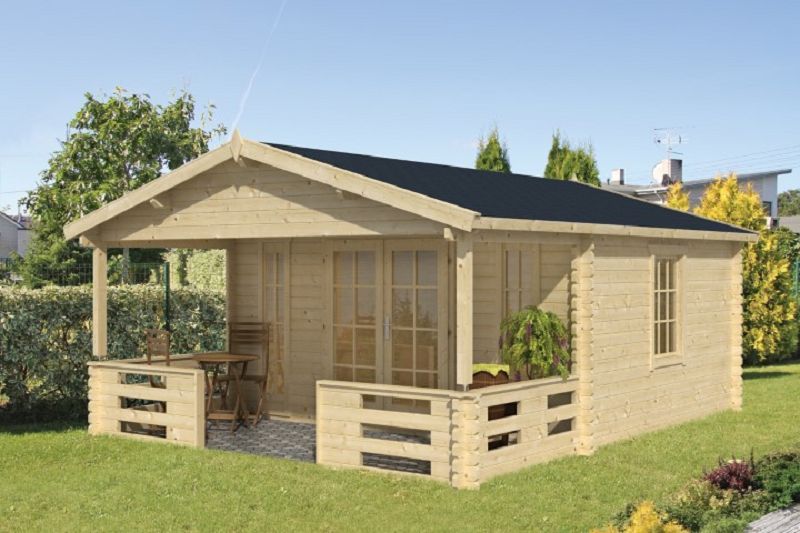 Gartenhaus Blockhütte Heino 45mm 380cm x 450cm