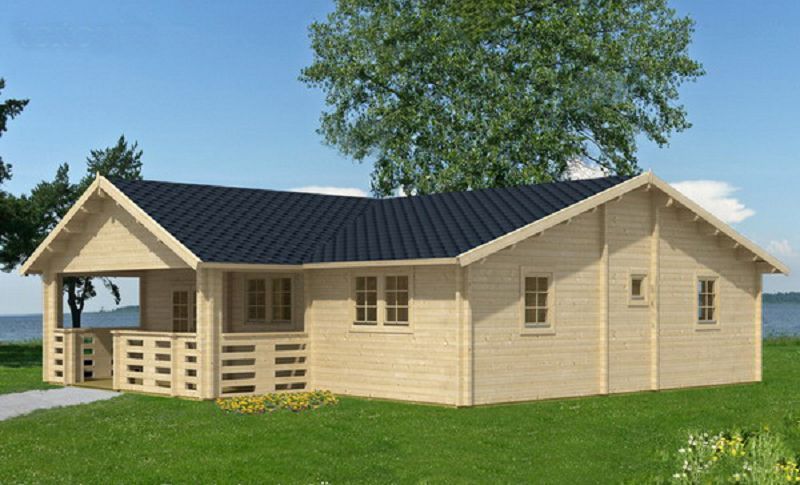 Ferienhaus mit Isolierverglasung LETONIA 70mm 972x1074cm Gartenhaus
