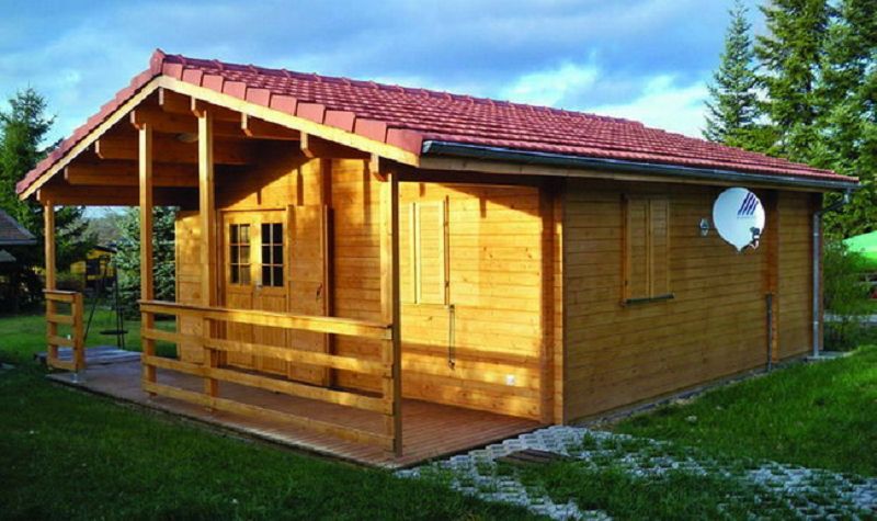 Ferienhaus mit Isolierverglasung PETRA 70mm 620x620cm Gartenhaus