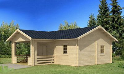 Gartenhaus mit Isolierverglasung VALENCIA B 70mm 720x785cm mit Schlafboden