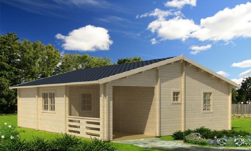 Ferienhaus mit Isolierverglasung RIGA 70mm 797x897cm Gartenhaus