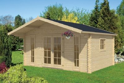 Gartenhaus Blockhütte Gustav 45mm 380cm x 500cm Gartenhaus Blockhütte Gustav 45mm 380cm x 500cm