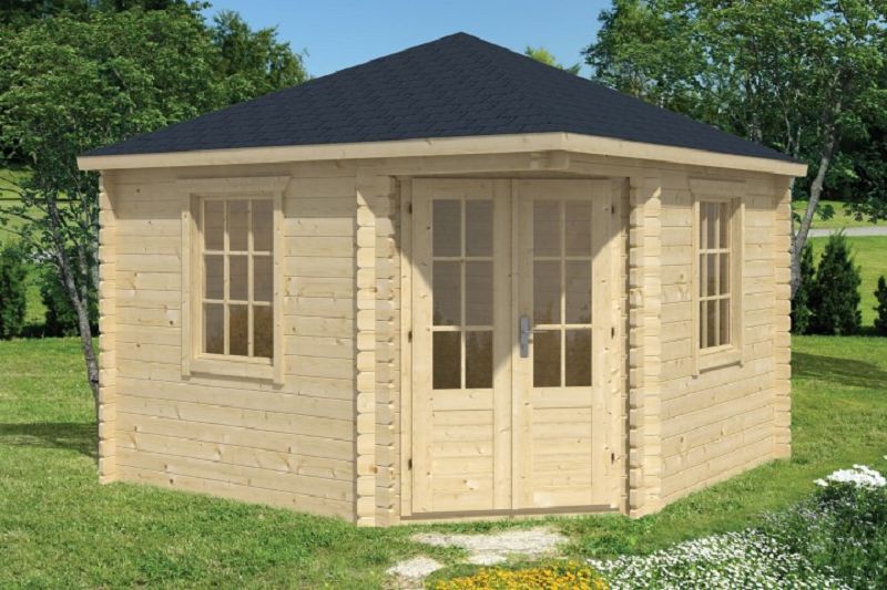 Gartenhaus Blockhütte Nilsson 45mm 350cm x 350cm