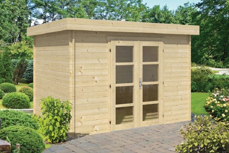 Gartenhaus Blockhütte Hypermodern 28mm 260cm x 320cm
