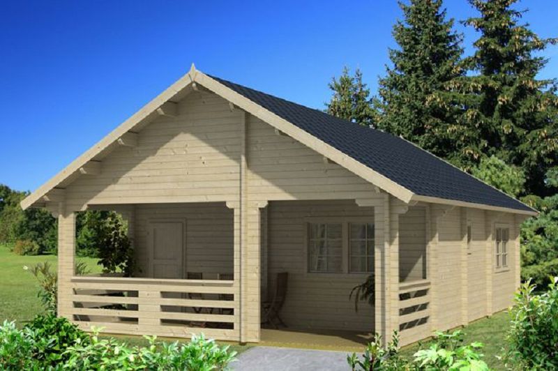 Ferienhaus mit Isolierverglasung EUROPA 635x940cm 70mm mit Schlafboden