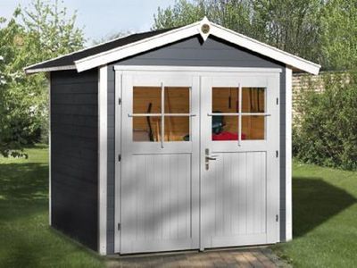 235 x 209cm Gartenhaus 224 Gr.2, anthrazit, 21 mm, Doppeltür