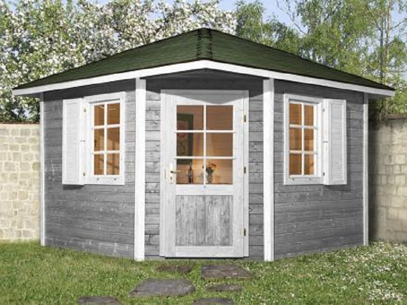 298 x 298cm  Gartenhaus 149 5-Eck Gr.2, 28 mm