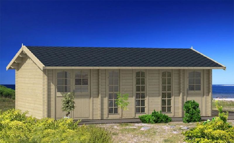 Ferienhaus mit Isolierverglasung LEON A 70mm 725x300cm Gartenhaus