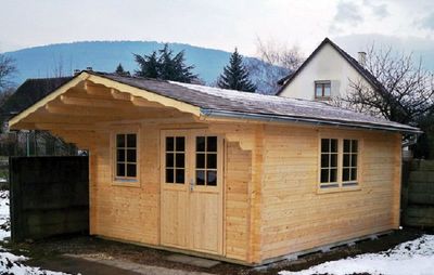 Gartenhaus mit Isolierverglasung ENZO C/2Raum 70mm 400X500cm