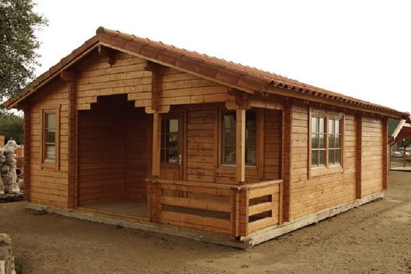 Ferienhaus mit Isolierverglasung ALMERIA A 70mm 595x797cm Gartenhaus