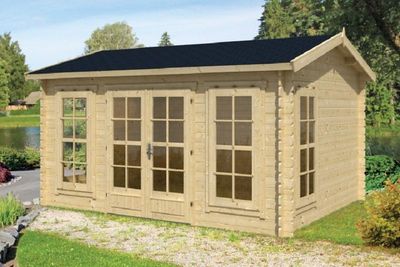 Gartenhaus Blockhütte Arne 28mm 350cm x 450cm