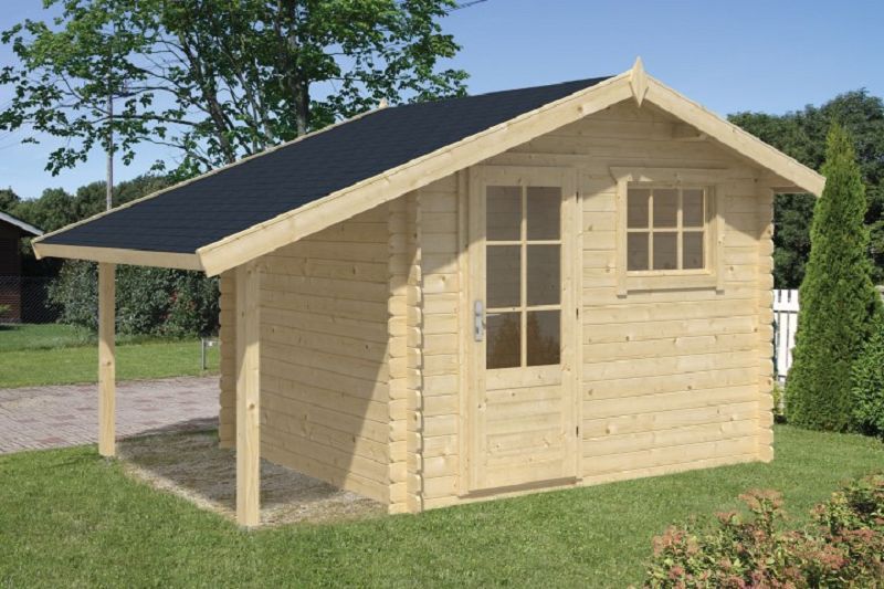 Gartenhaus Blockhütte Lars 28mm 260cm x 300cm