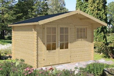 Gartenhaus Blockhütte Ingmar 28mm 290cm x 380cm Gartenhaus Blockhütte Ingmar 28mm 290cm x 380cm