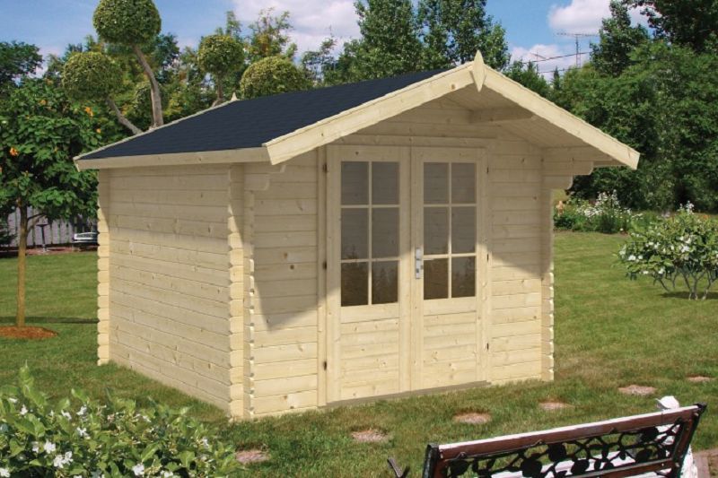 Gartenhaus Blockhütte Perlund 28mm 300cm x 300cm