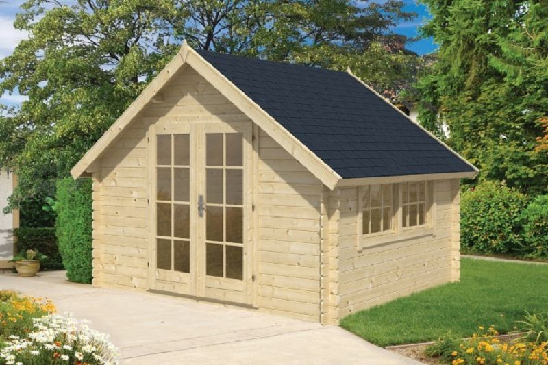 Gartenhaus Blockhütte Skov 28mm 300cm x 350cm