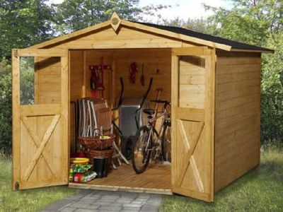 254 x 250cm  Gartenhaus 316 Gr.4, lasiert , 19 mm, Doppeltür