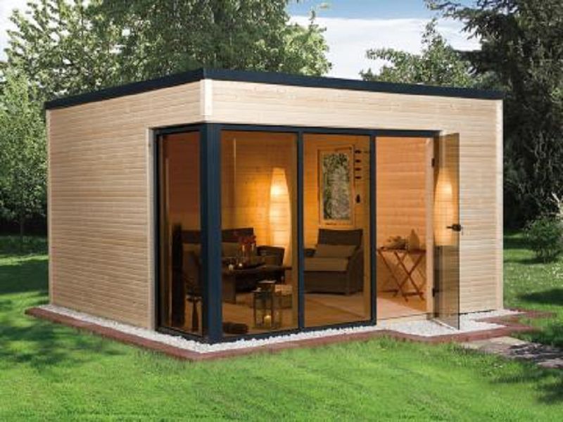 Weka Gartenhaus Cubilis Line 412 Gr.1, natur, 45 mm 380 x 300cm