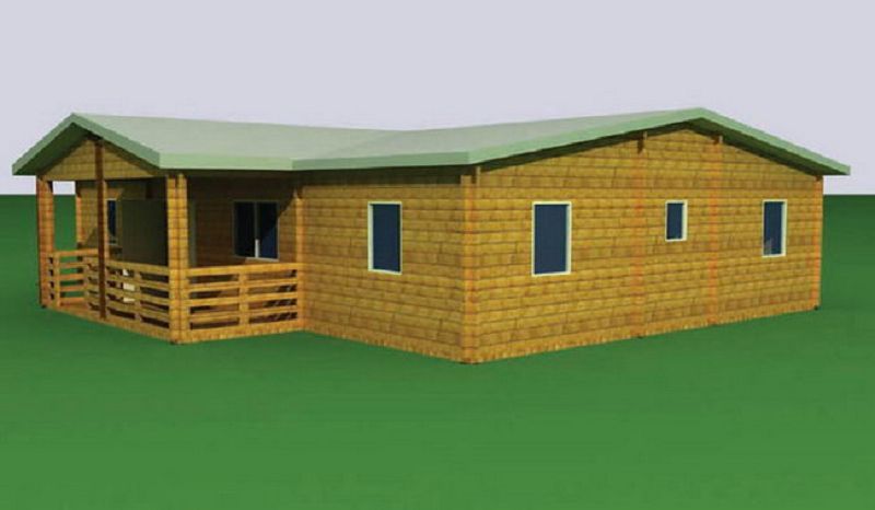 Ferienhaus mit Isolierverglasung FINLANDIA 70mm 1385x1094cm Gartenhaus