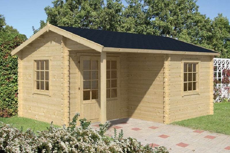 Gartenhaus Blockhütte Johan 34mm 410cm x 500cm