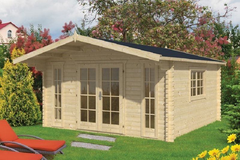 Gartenhaus Blockhütte Laula 45mm 430cm x 430cm
